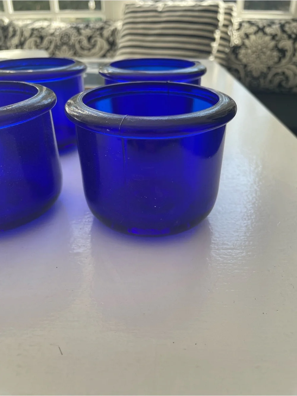 Set of 6 Cobalt Blue Votives